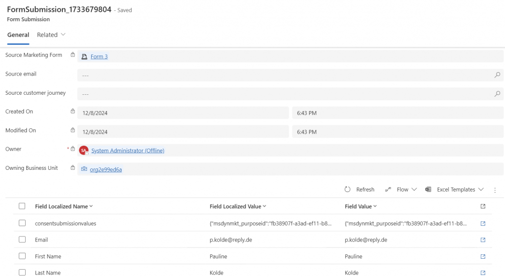 Overview of form submission